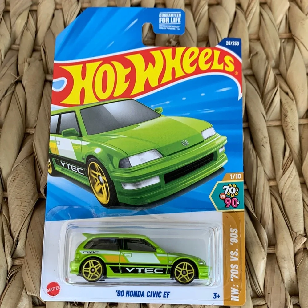 90 Honda Civic EF 1990 Lime Green Hatchback Hot Wheels Car HotWheels New 2025
